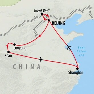 tourhub | On The Go Tours | Shanghai & The Silk Road - 11 days | Tour Map