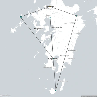 tourhub | Crooked Compass | Walking in Kyushu: Yakushima & Kunisaki Trail | Tour Map