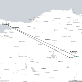 tourhub | ESKAPAS | Istanbul and Cappadocia 5 Days with 2 flights | Tour Map