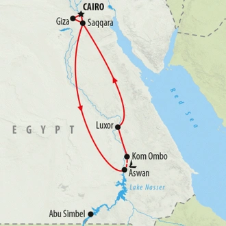 tourhub | On The Go Tours | Festive King Tut - 10 days | Tour Map