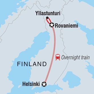 tourhub | Intrepid Travel | Finnish Lapland in Winter | Tour Map