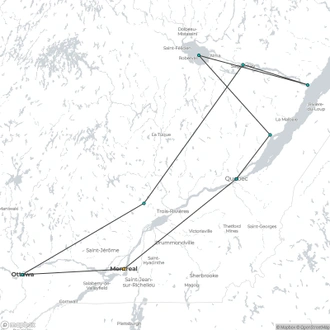 tourhub | Today Voyages | Classic Quebec XL 12 nights SUP | Tour Map