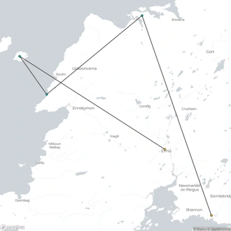 tourhub | Brightwater Holidays | Gardens and Wildflowers of the Burren 5924 | Tour Map