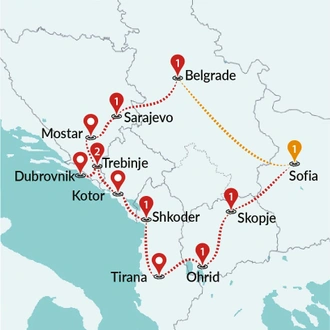 tourhub | Travel Talk Tours | Best of Balkans | Tour Map