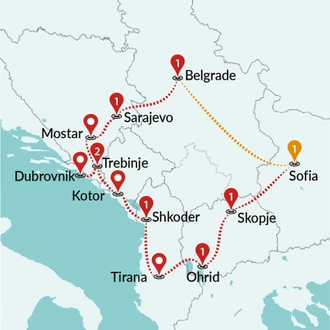 tourhub | Travel Talk Tours | Best of Balkans (4 Star Hotels) | Tour Map