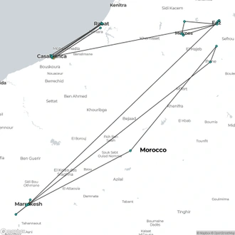 tourhub | Today Voyages | Imperial Cities & Agafay desert from CASABLANCA XM25-04 | Tour Map