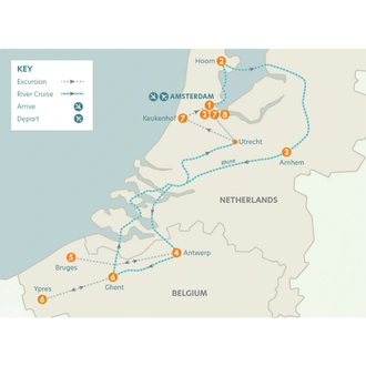 tourhub | Riviera Travel | Bruges, Medieval Flanders, Amsterdam and the Dutch Bulbfields River Cruise - MS Geoffrey Chaucer 