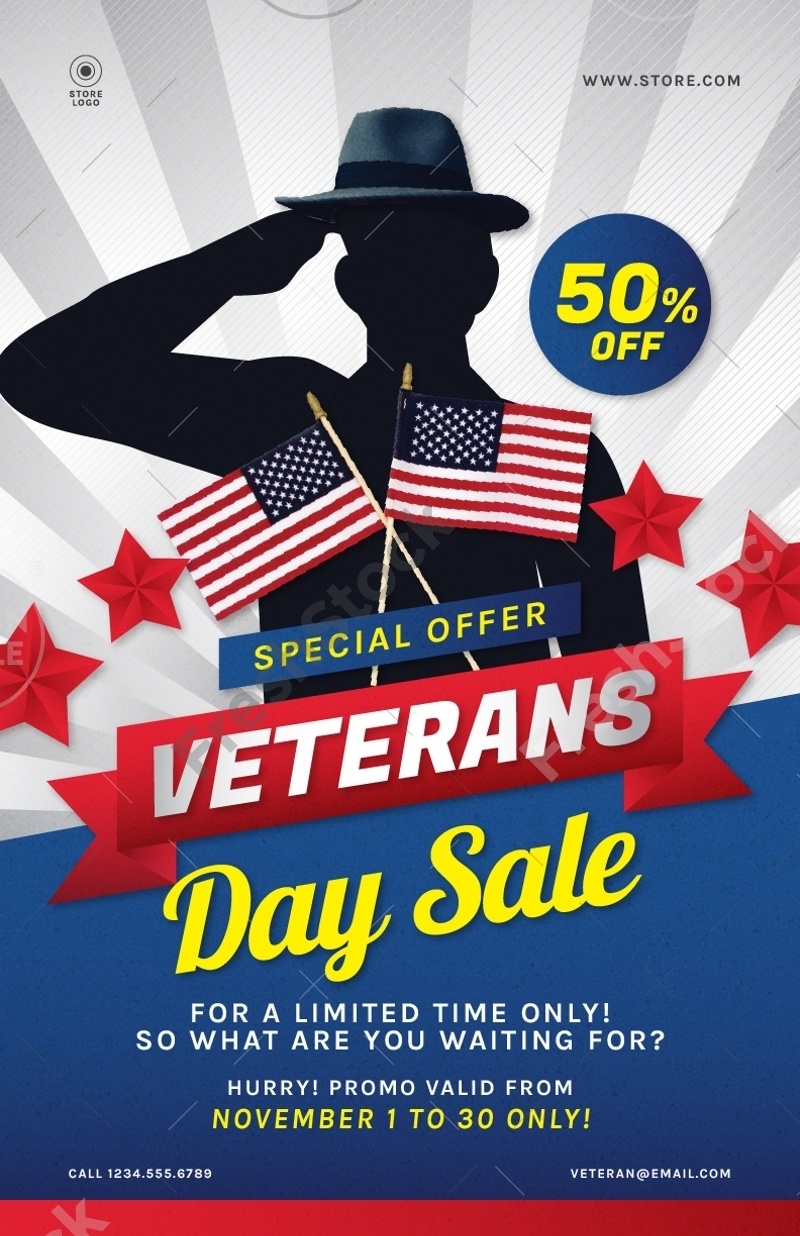 Poster Veterans Day In Store Promos FreshStock