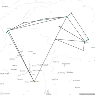 tourhub | Oasis Overland | Karakorum Highway & Chitral Valley | Tour Map