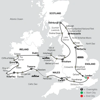 tourhub | Cosmos | The Best of Britain & Ireland | Tour Map