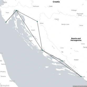 tourhub | Today Voyages | Great tour of Croatia 15 Days, Self-Drive | Tour Map