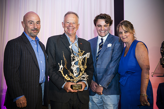 Clive Jacobs, Ian Harris, winner of the Gerard Basset Award, and Nina and RomaneÌ Basset