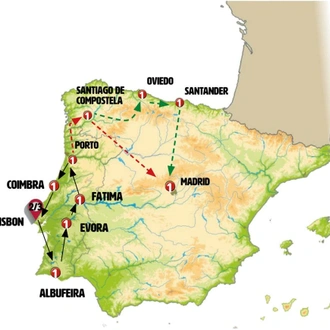 tourhub | Europamundo | Complete Portugal and Northern Spain | Tour Map