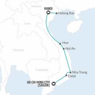 tourhub | Bamba Travel | Vietnam Explorer 15D/14N (from Ho Chi Minh City) | Tour Map