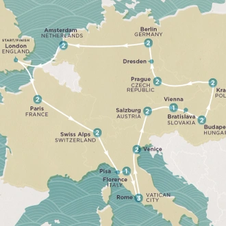 tourhub | Topdeck | Get Social: Central & Eastern Europe (Winter) 2025-26 | Tour Map