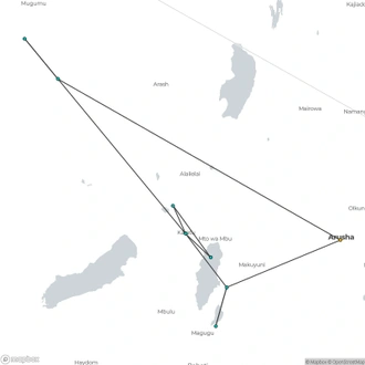 tourhub | Today Voyages | Tanzania Crossing 10 Nights | Tour Map