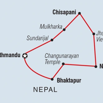 tourhub | Intrepid Travel | Kathmandu Valley Trek | Tour Map