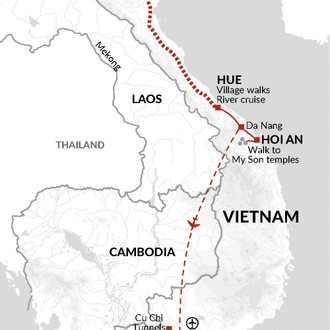 tourhub | Explore! | Walking in Vietnam | Tour Map
