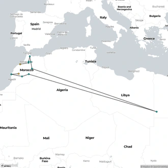 tourhub | Encounters Travel | CASABLANCA to MARRAKECH (14 days) Morocco Encompassed | Tour Map