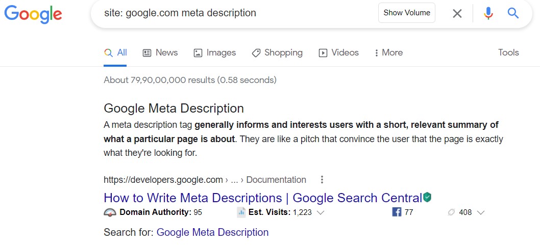 Google Meta Description