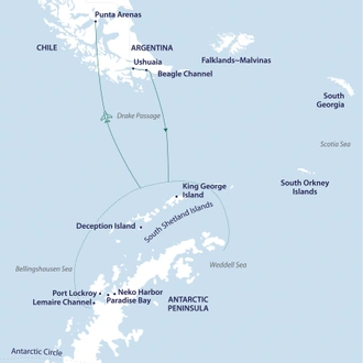 tourhub | Aurora Expeditions | Antarctic Explorer Express | Tour Map