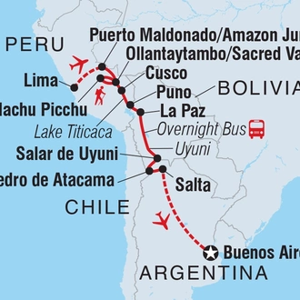 tourhub | Intrepid Travel | Epic Peru, Bolivia & Argentina | Tour Map