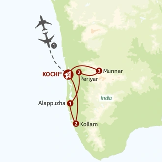tourhub | Titan Travel | Classic Kerala | Tour Map
