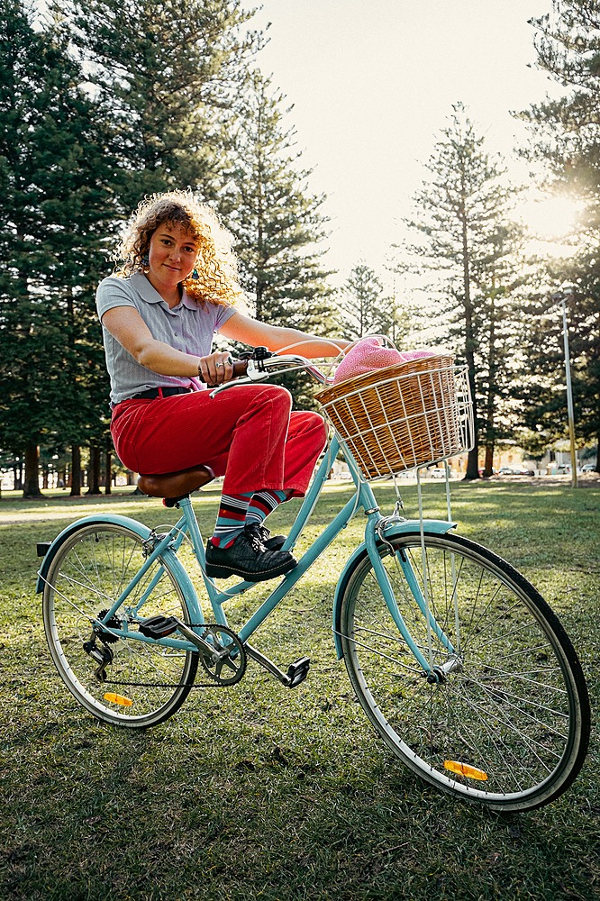 Kiera Jas on a Bicycle