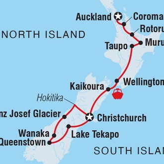 tourhub | Intrepid Travel | New Zealand Amplified (Southbound) | Tour Map