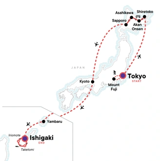 tourhub | G Adventures | Absolute Active Japan | Tour Map