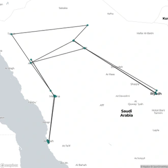 tourhub | Today Voyages | Saudi Arabia Escorted Tours: The Complete | Tour Map