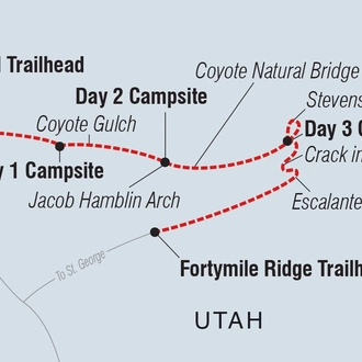 tourhub | Intrepid Travel | Hiking and Backpacking Utah's Coyote Gulch		 | Tour Map