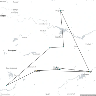 tourhub | Agora Voyages | Karnataka Heritage Expedition & Jungle Safari | Tour Map