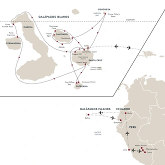 tourhub | HX Hurtigruten Expeditions | Nine of the Best Isles | plus Machu Picchu | Tour Map