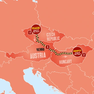 tourhub | Expat Explore Travel | Prague To Budapest Rail Explorer | Tour Map