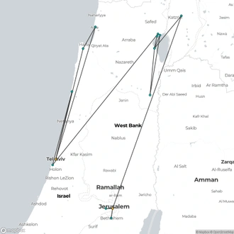 tourhub | Consolidated Tour Operators | Bibleland Tour | Tour Map