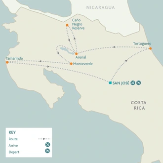 tourhub | Riviera Travel | Costa Rica | Tour Map