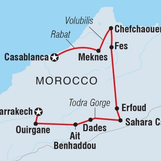 tourhub | Intrepid Travel | Premium Morocco in Depth | Tour Map