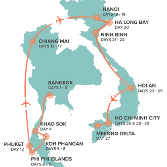 tourhub | Intro Travel | Thailand + Vietnam Intro | Tour Map
