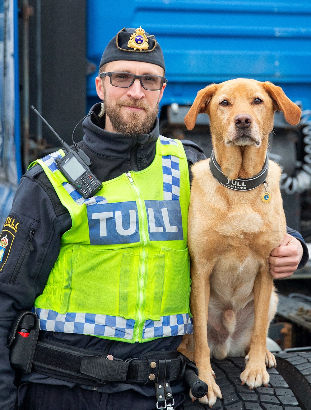 Årets narkotikasökhund 2020 heter Harry och arbetar tillsammans med sin förare Kim Holm vid Brottsbekämpnigsgrupp Malmö. Foto: Mette Ottosson