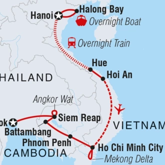 tourhub | Intrepid Travel | Best of Vietnam & Cambodia | Tour Map