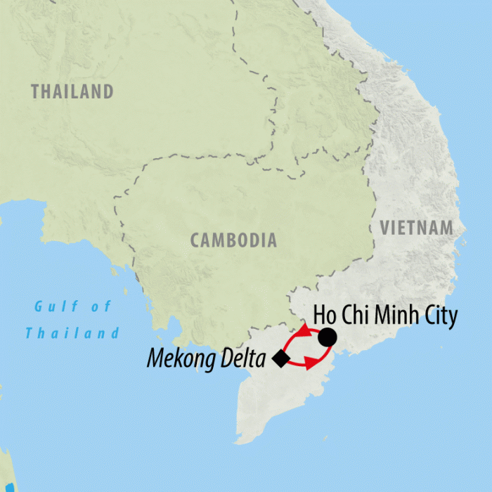 tourhub | On The Go Tours | Saigon and the Mekong - 4 days | Tour Map