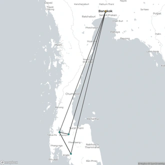 tourhub | Encounters Travel | Wet & Wild in Thailand tour | Tour Map