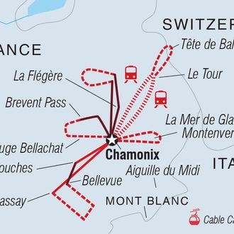 tourhub | Intrepid Travel | Mont Blanc Highlights		 | Tour Map