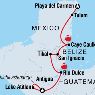 tourhub | Intrepid Travel | Real Central America | Tour Map