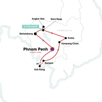 tourhub | G Adventures | Ultimate Cambodian Adventure | Tour Map