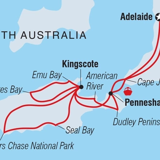 tourhub | Intrepid Travel | Kangaroo Island Adventure | Tour Map