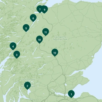 tourhub | Timberbush Tours Ltd. | Loch Ness, Inverness & The Highlands from Edinburgh | Tour Map