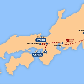 tourhub | One Life Adventures | Japan Essentials 9 Day Tour | Tour Map