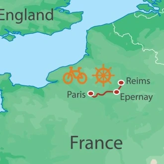 tourhub | UTracks | Champagne and Paris by Bike and Barge | Tour Map